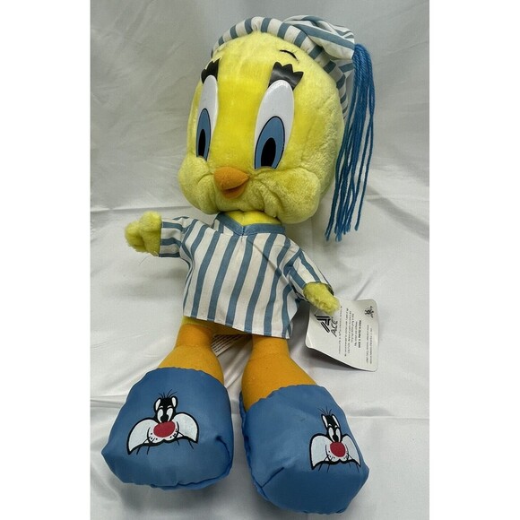Tweety Bird in Pajamas Looney Tunes 17” Plush Toy Warner Brothers 1998 Plush - Picture 1 of 16